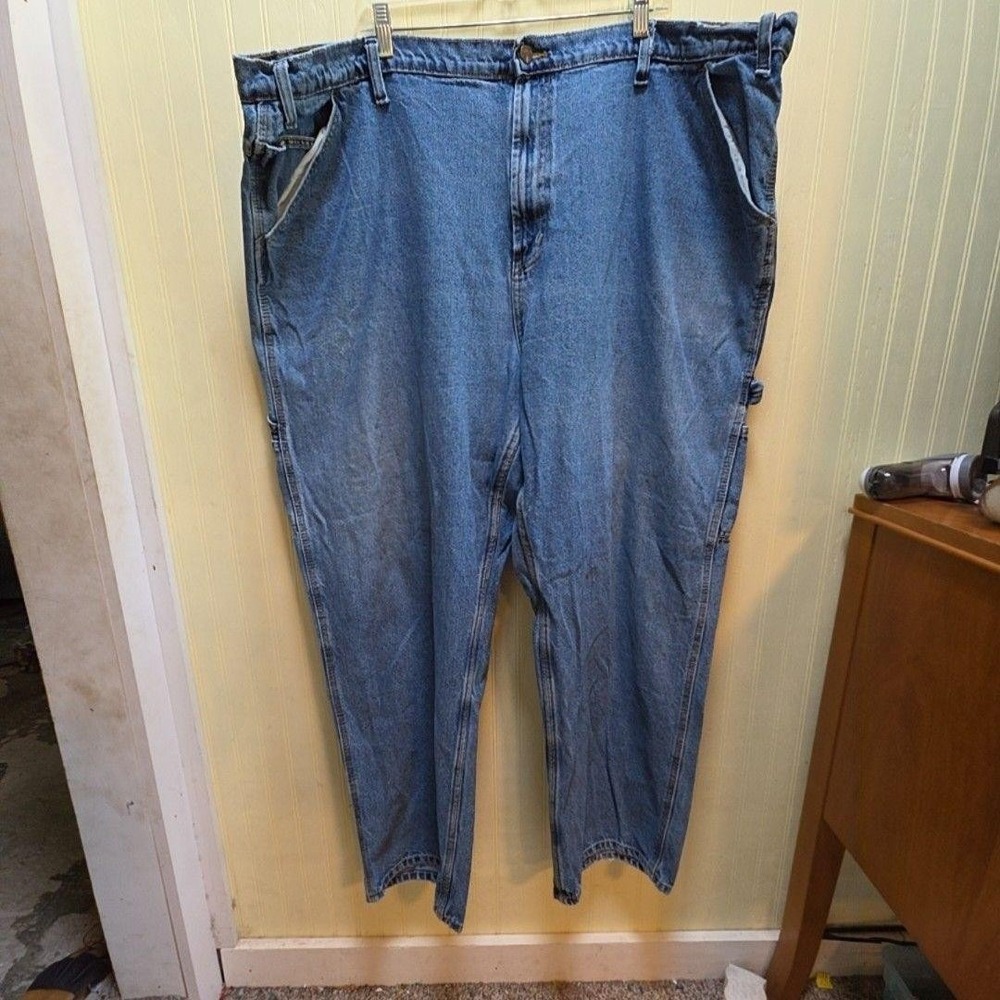 RK Brand Carpenter RKCARP Jeans Mens 52x32 Blue Relaxed Denim Pants Big Tall
